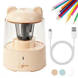 Electric Pencil Sharpener, Auto Stop Fast Sharpen in 3s, Battery Powered Pencil Sharpeners for No.2 & 6-8mm Colored Pencils, Cute Rechargeable Pencil Sharpener for Classroom/Office/Home (Pink) Electric Pencil Sharpener, Auto Stop Fast Sharpen in 3s, Battery Powered Pencil Sharpeners for No.2 & 6-8mm Colored Pencils, Cute Rechargeable Pencil Sharpener for Classroom/Office/Home (Pink)