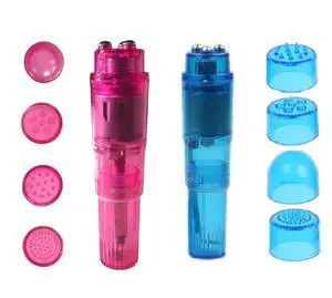 Small Mini Massager Handheld Portable Tool for Women with 4 Heads Pocket Pen for Face Neck Head Back and Shoulder (Pink and Blue) Small Mini Massager Handheld Portable Tool for Women with 4 Heads Pocket Pen for Face Neck Head Back and Shoulder (Pink and Blue)