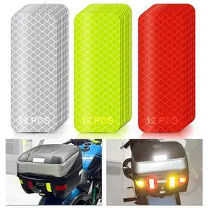 36 PCS Reflective Stickers for Car Bike Helmet Mailbox Bag 3 Colors | 1.2 x 3.15'', Strong Peel-and-Stick Backing, Universal High Visibility Reflectors, Safety Reflective Strips, Waterproof Prism 36 PCS Reflective Stickers for Car Bike Helmet Mailbox Bag 3 Colors | 1.2 x 3.15'', Strong Peel-and-Stick Backing, Universal High Visibility Reflectors, Safety Reflective Strips, Waterproof Prism