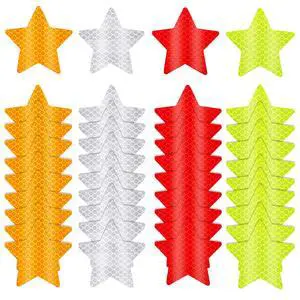 40Pcs Star Shape Reflective Stickers, Warning Safety Reflector Stickers for Kids, Waterproof Safety Helmet Stickers for Vehicles, Bicycles, Motorcyclesc and Construction Workers 40Pcs Star Shape Reflective Stickers, Warning Safety Reflector Stickers for Kids, Waterproof Safety Helmet Stickers for Vehicles, Bicycles, Motorcyclesc and Construction Workers