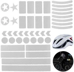 42Pcs Reflective Stickers, Reflective Helmet Bicycle Sticker, Driveway Reflectors, BikeReflective Tape, NightSafety Stickers for Bicycle, Motorcycle, Wheelchairs, Scooter (White) 42Pcs Reflective Stickers, Reflective Helmet Bicycle Sticker, Driveway Reflectors, BikeReflective Tape, NightSafety Stickers for Bicycle, Motorcycle, Wheelchairs, Scooter (White)