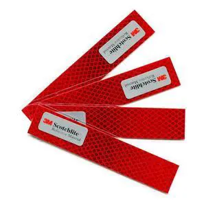 Diamond Grade Reflective Sticker, 3M Material, Waterproof, All-Weather, Red, Pack of 4 | Made with 3M Reflective Material | Waterproof Safety Decals | Yellow, Orange, Red & White Diamond Grade Reflective Sticker, 3M Material, Waterproof, All-Weather, Red, Pack of 4 | Made with 3M Reflective Material | Waterproof Safety Decals | Yellow, Orange, Red & White