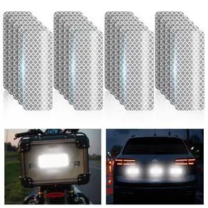 20 Pcs Super Reflection Reflective Stickers, Safety Reflective Tape for Car Bike Mailbox Helmet, White Reflective Tape Outdoor Waterproof 3.15" X 1.18" 20 Pcs Super Reflection Reflective Stickers, Safety Reflective Tape for Car Bike Mailbox Helmet, White Reflective Tape Outdoor Waterproof 3.15" X 1.18"