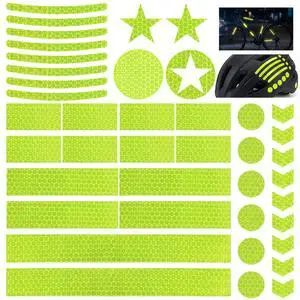 42 Pcs Reflective Stickers for Night Riding, Bike Reflectors | Reflector Stickers, Helmet Stickers, Safety Warning Tape for Helmets, Cars, Mailboxes 42 Pcs Reflective Stickers for Night Riding, Bike Reflectors | Reflector Stickers, Helmet Stickers, Safety Warning Tape for Helmets, Cars, Mailboxes