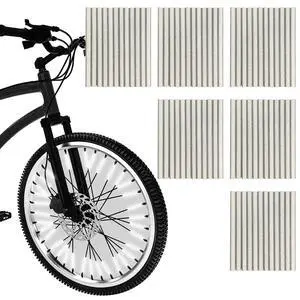 72 Pcs Bicycle Spoke Reflective Skins Bike Reflectors for Night Riding 360°Visibility,Suitable for Bikes, Motorcycles,Ebike Reflector,Safety Warnings and DIY Decorations,So Cool(Silvery) 72 Pcs Bicycle Spoke Reflective Skins Bike Reflectors for Night Riding 360°Visibility,Suitable for Bikes, Motorcycles,Ebike Reflector,Safety Warnings and DIY Decorations,So Cool(Silvery)