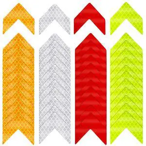 48PCS Reflective Stickers - High-Visibility Arrow Safety Stickers for Helmet, Mailbox, Bike, Car - Waterproof PVC Warning Decals in 4 Colors 48PCS Reflective Stickers - High-Visibility Arrow Safety Stickers for Helmet, Mailbox, Bike, Car - Waterproof PVC Warning Decals in 4 Colors