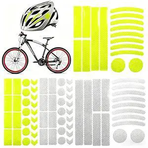 2 Set High-Visibility Reflective Stickers Bike Stickers,Reflector Tape Durable Waterproof Safety Decals for Bicycles, Helmets & Outdoor Gear (White/Yellow) 2 Set High-Visibility Reflective Stickers Bike Stickers,Reflector Tape Durable Waterproof Safety Decals for Bicycles, Helmets & Outdoor Gear (White/Yellow)