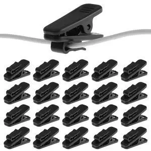 Clips for Earphone Wire, 24 Pack, Black | Headphone Mount Cable Clothing Clip, For Fixing Earphone/Microphone Cord Clips for Earphone Wire, 24 Pack, Black | Headphone Mount Cable Clothing Clip, For Fixing Earphone/Microphone Cord