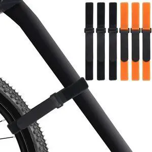 6 Pcs Reusable Bike Wheel Strap Adjustable Bike Wheel Stabilizer Straps Bike Rack Strap with Durable Hook (Black and Orange) 6 Pcs Reusable Bike Wheel Strap Adjustable Bike Wheel Stabilizer Straps Bike Rack Strap with Durable Hook (Black and Orange)