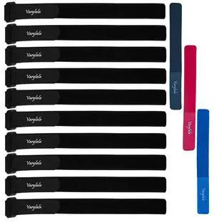 10 Pcs Versatile Hook and Loop Securing Straps Tie downs Fastening Stabilizer Straps (1x24) (Black) 10 Pcs Versatile Hook and Loop Securing Straps Tie downs Fastening Stabilizer Straps (1x24) (Black)