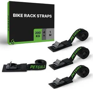 EBike Rack Straps, 4 Pieces, 39 in (1 m) Length, 0.8 mm Width, 440 lbs (200 kg) Load Capacity, Clamp Lock Lashing Straps for All Bike Racks, Roof Racks & Kayaks(Packaging May Vary) EBike Rack Straps, 4 Pieces, 39 in (1 m) Length, 0.8 mm Width, 440 lbs (200 kg) Load Capacity, Clamp Lock Lashing Straps for All Bike Racks, Roof Racks & Kayaks(Packaging May Vary)