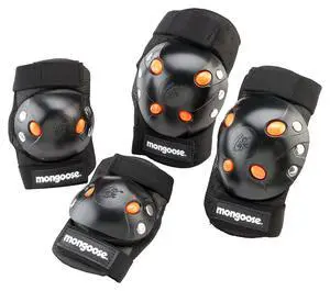 Kids BMX Bike Gel Knee and Elbow Pad Set, Multi-Sport Protective Gear for Boys and Girls Age 8 and Up, Kneesavers and Elbowsavers, Black/Orange Kids BMX Bike Gel Knee and Elbow Pad Set, Multi-Sport Protective Gear for Boys and Girls Age 8 and Up, Kneesavers and Elbowsavers, Black/Orange