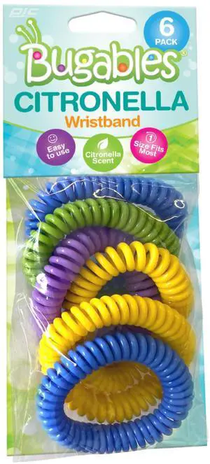 Bugables Citronella Scented Coil Wristbands, Reusable and Resealable, One Size Fits All (Pack of 10) Bugables Citronella Scented Coil Wristbands, Reusable and Resealable, One Size Fits All (Pack of 10)