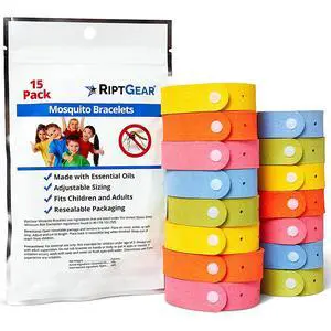 Mosquito Bracelets - 15 Pack of Mosquito Bracelets for Kids and Adults, Insect Bracelet, Citronella Wristband - DEET Free Mosquito Wristbands, Camping Accessories Mosquito Bracelets - 15 Pack of Mosquito Bracelets for Kids and Adults, Insect Bracelet, Citronella Wristband - DEET Free Mosquito Wristbands, Camping Accessories