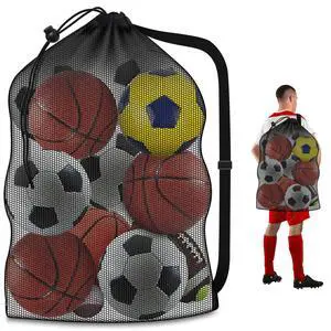 Extra Large Mesh Ball Bag, Heavy Duty 40"x30" Hold 10-12 Soccer Basketball | Drawstring & Adjustable Shoulder Strap, Breathable Sports Equipment Sack for Coaches, Team, Swimming Gear, Volleyball Extra Large Mesh Ball Bag, Heavy Duty 40"x30" Hold 10-12 Soccer Basketball | Drawstring & Adjustable Shoulder Strap, Breathable Sports Equipment Sack for Coaches, Team, Swimming Gear, Volleyball