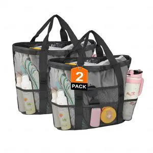 2 PCS Mesh Beach Bag for Women/Family, Large Beach Toy Pool Bag with Zipper Pocket,SandProof Cruise & Vacation Essentials 2026 Family Travel, Essentials for Shopping/Pool Bags 2 PCS Mesh Beach Bag for Women/Family, Large Beach Toy Pool Bag with Zipper Pocket,SandProof Cruise & Vacation Essentials 2026 Family Travel, Essentials for Shopping/Pool Bags