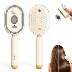 Electric Steam Brush for Hair, Electric Spray Air Cushion Comb for Women, Rechargeable Hair Straightener Brush, Improve Frizz, Smooth & Moisturize, for Both Long Short Hairs (Beige) Electric Steam Brush for Hair, Electric Spray Air Cushion Comb for Women, Rechargeable Hair Straightener Brush, Improve Frizz, Smooth & Moisturize, for Both Long Short Hairs (Beige)