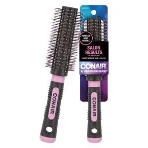 Salon Results Round Hairbrush - Hair brush for blow out - blowdryer brush - features nylon bristles - Adds body and fullness - suitable on all lengths - Pink/Black Salon Results Round Hairbrush - Hair brush for blow out - blowdryer brush - features nylon bristles - Adds body and fullness - suitable on all lengths - Pink/Black