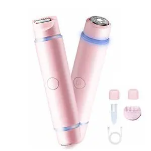 Womens Bikini Trimmer, 2-in-1 Electric Razor with LED Light | Adjustable Cutter Head, Cleaning BrushFast USB Charge for Sensitive Skin Shaver for Body, Legs, Underarm,Complete Gift Set Womens Bikini Trimmer, 2-in-1 Electric Razor with LED Light | Adjustable Cutter Head, Cleaning BrushFast USB Charge for Sensitive Skin Shaver for Body, Legs, Underarm,Complete Gift Set