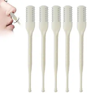 5Pcs 2-in-1 Nasal Hair Cutter, Double-Sided Nose Hair Cutter, Manual 360° Rotating Nose Hair Trimmer for Men and Women, Portable, Compact, No Batteries Required - Cream Color 5Pcs 2-in-1 Nasal Hair Cutter, Double-Sided Nose Hair Cutter, Manual 360° Rotating Nose Hair Trimmer for Men and Women, Portable, Compact, No Batteries Required - Cream Color