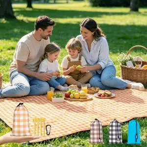 Beach Blanket Sandproof Waterproof, Extra Large Beach Mat w/Stakes, Oversized & Compact Sand Free, Quick Drying Pocket Picnic Blanket for Festivals Hiking Outdoor Camping Beach Essentials Beach Blanket Sandproof Waterproof, Extra Large Beach Mat w/Stakes, Oversized & Compact Sand Free, Quick Drying Pocket Picnic Blanket for Festivals Hiking Outdoor Camping Beach Essentials