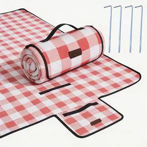 Outdoor Picnic Blanket, Extra Large, 80''x60'' Waterproof Foldable Blankets Gingham Picnic Mat for Beach, Camping Grass Lawn Park Accessories Cute Couple Ideas Wedding (Red, 80x60) Outdoor Picnic Blanket, Extra Large, 80''x60'' Waterproof Foldable Blankets Gingham Picnic Mat for Beach, Camping Grass Lawn Park Accessories Cute Couple Ideas Wedding (Red, 80x60)