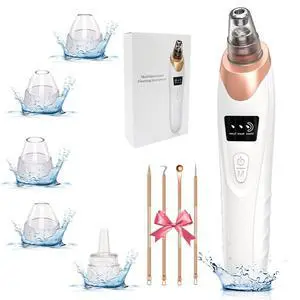 2026 Pore Vacuum, Rechargeable Blackhead Remover Vacuum Skincare - White | Face Vacuum Pore Cleanse 3 Adjustable Suction Levels, Stainless Steel Tools for Nose Face with 5 Suction Heads 2026 Pore Vacuum, Rechargeable Blackhead Remover Vacuum Skincare - White | Face Vacuum Pore Cleanse 3 Adjustable Suction Levels, Stainless Steel Tools for Nose Face with 5 Suction Heads