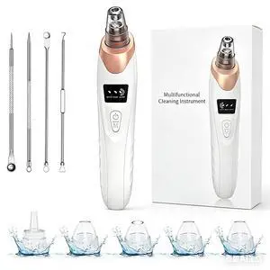 Blackhead Remover Vacuum - Professional Blackhead Extractor for Face with 3 Adjustable Suction Levels, USB Rechargeable Pore Cleaner, and 5 Interchangeable Probes (Off-White) Blackhead Remover Vacuum - Professional Blackhead Extractor for Face with 3 Adjustable Suction Levels, USB Rechargeable Pore Cleaner, and 5 Interchangeable Probes (Off-White)