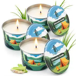 Citronella Candles Outdoor, Soy Wax 2.2 oz 3 Pack | Citronella fragrance with lemongrass and peppermint oils, Portable mini tins, Patio, camping, backyard and hiking use Citronella Candles Outdoor, Soy Wax 2.2 oz 3 Pack | Citronella fragrance with lemongrass and peppermint oils, Portable mini tins, Patio, camping, backyard and hiking use