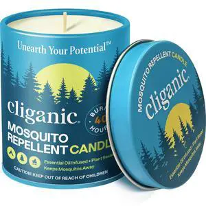 Mosquito Repellent Candle (9oz) | Citronella, DEET Free, Essential Oil Infused for Outdoor, Camping | Burns 40 Hours Mosquito Repellent Candle (9oz) | Citronella, DEET Free, Essential Oil Infused for Outdoor, Camping | Burns 40 Hours
