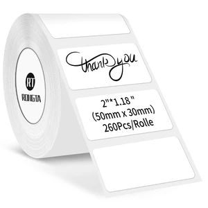 Rongta Label Tape for R22, Standard Laminated Thermal Label Tape Replacement, Waterproof, Oil-Proof Sticker for Home Office Small Business Labeling (White, 2''×1.18'' (260 Labels/Roll)) Rongta Label Tape for R22, Standard Laminated Thermal Label Tape Replacement, Waterproof, Oil-Proof Sticker for Home Office Small Business Labeling (White, 2''×1.18'' (260 Labels/Roll))