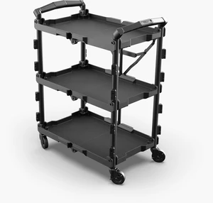 Hyper Tough Hyper Stack Foldable Collapsible Utility Cart, Black Hyper Tough Hyper Stack Foldable Collapsible Utility Cart, Black