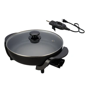 12" Round Ceramic Skillet with Glass Lid ,Black,Nonstick, 1200W, Removable Temp Control, Dishwasher Safe 12" Round Ceramic Skillet with Glass Lid ,Black,Nonstick, 1200W, Removable Temp Control, Dishwasher Safe