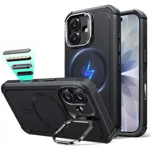 iPhone 17 Case Flex Stand, for MagSafe, Rugged, Black | Camera Control, 7X Military-Grade Drop Protection, Magnetic Phone Case, Shock-Absorbing Rugged Cover, Dustproof Port Cover iPhone 17 Case Flex Stand, for MagSafe, Rugged, Black | Camera Control, 7X Military-Grade Drop Protection, Magnetic Phone Case, Shock-Absorbing Rugged Cover, Dustproof Port Cover