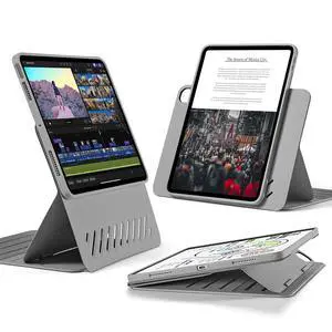 iPad Air 11 Inch Case, iPad Air 5th/4th Gen Case 10.9 Inch, Grey | Removable Magnetic Cover with Pencil Charging & Storage, Adjustable Portrait/Landscape Stand, 9 Standing Angles, Shift Series iPad Air 11 Inch Case, iPad Air 5th/4th Gen Case 10.9 Inch, Grey | Removable Magnetic Cover with Pencil Charging & Storage, Adjustable Portrait/Landscape Stand, 9 Standing Angles, Shift Series