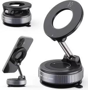 2 pcs 2026 Upgraded Vacuum Magnetic Car Phone Holder, 96LBS Strong Suction Cup Phone Mount, 360° Adjustable Foldable MagSafe Car Mount for Dashboard Windshield, Compatible with All Smartphones 2 pcs 2026 Upgraded Vacuum Magnetic Car Phone Holder, 96LBS Strong Suction Cup Phone Mount, 360° Adjustable Foldable MagSafe Car Mount for Dashboard Windshield, Compatible with All Smartphones