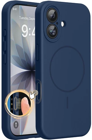 For iPhone 17 Case, Dark Blue | Compatible with MagSafe, Silicone Camera Control Cover, Soft Microfiber Lining, Shockproof Drop Protection Phone Case for 17 For iPhone 17 Case, Dark Blue | Compatible with MagSafe, Silicone Camera Control Cover, Soft Microfiber Lining, Shockproof Drop Protection Phone Case for 17