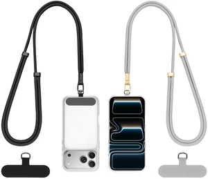 Yun Mao Phone Lanyard 2 Pack with 2 Tether Tabs, Adjustable Crossbody Cell Phone Strap, Anti-Theft Multifunctional Patch Lanyards Compatible with iPhone Samsung & All Smartphones, Black + Silver Gr Yun Mao Phone Lanyard 2 Pack with 2 Tether Tabs, Adjustable Crossbody Cell Phone Strap, Anti-Theft Multifunctional Patch Lanyards Compatible with iPhone Samsung & All Smartphones, Black + Silver Gr