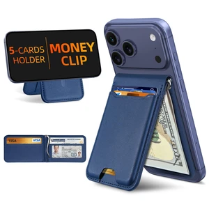For Magsafe Wallet with Money Clip, 5 Card Holder, Adjustable Stand | Strongest Magnetic Wallet for iPhone 17/16/15/14/13/12 Series, ID Window, RFID Blocking, Not for 13/12 Mini, Navy Blue For Magsafe Wallet with Money Clip, 5 Card Holder, Adjustable Stand | Strongest Magnetic Wallet for iPhone 17/16/15/14/13/12 Series, ID Window, RFID Blocking, Not for 13/12 Mini, Navy Blue