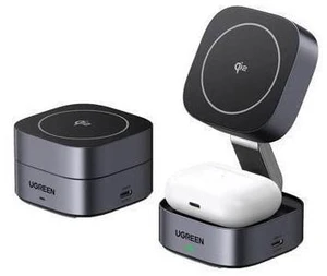 UGREEN Qi2 2-In-1 Magnetic Foldable Fast Charging Station, Gray UGREEN Qi2 2-In-1 Magnetic Foldable Fast Charging Station, Gray
