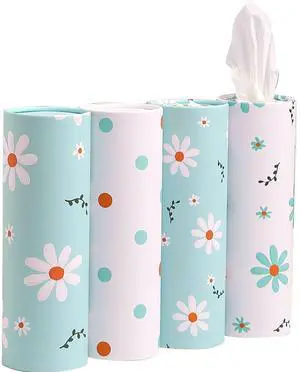 Car Tissue Holder with Facial Tissues Bulk - 4 PK Car Tissues Cylinder, Tissue Holder for Car, Travel Tissues for Car Cup Holder, Refill Car Tissue Box Round Container Car Tissue Holder with Facial Tissues Bulk - 4 PK Car Tissues Cylinder, Tissue Holder for Car, Travel Tissues for Car Cup Holder, Refill Car Tissue Box Round Container