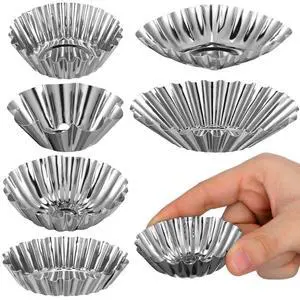 6 Pcs Stainless Steel Egg Tart Molds 2.40 Inch Mini Tart Molds for Baking Pies Cheesecakes Puddings and Desserts Smooth Kitchen Molds for Home Bakery and Restaurant Use 6 Pcs Stainless Steel Egg Tart Molds 2.40 Inch Mini Tart Molds for Baking Pies Cheesecakes Puddings and Desserts Smooth Kitchen Molds for Home Bakery and Restaurant Use