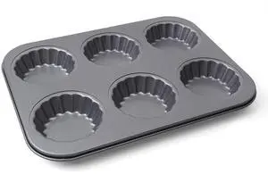 Mini Tart Pan, 2.75" Egg Tart Molds 6-Cavity Non Stick Fluted Mini Tart Mould, Reusable Quiche Bakeware Carbon Steel for Pies, Quiche, Cheese Cakes, Desserts(Not Included Cutting Mold) Mini Tart Pan, 2.75" Egg Tart Molds 6-Cavity Non Stick Fluted Mini Tart Mould, Reusable Quiche Bakeware Carbon Steel for Pies, Quiche, Cheese Cakes, Desserts(Not Included Cutting Mold)