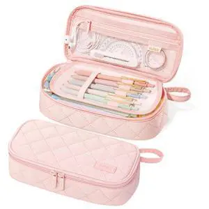 Cute Pencil Case, Large Capacity Pencil Pouch Aesthetic Zipper Pencil Bag, Big Storage Pen Organizer for Stationery, Soft Quilted Pencil Box Back to School Supplies for Teen Girls Boys,Soft Pink Cute Pencil Case, Large Capacity Pencil Pouch Aesthetic Zipper Pencil Bag, Big Storage Pen Organizer for Stationery, Soft Quilted Pencil Box Back to School Supplies for Teen Girls Boys,Soft Pink