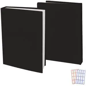 2 Pack Stretchable Book Sleeve Covers, for Paperbacks Hardcover Textbooks up to 9" x 12", Office Supplies with Free Sticker Labels (2 Pack, Black) 2 Pack Stretchable Book Sleeve Covers, for Paperbacks Hardcover Textbooks up to 9" x 12", Office Supplies with Free Sticker Labels (2 Pack, Black)