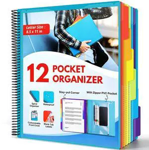 12 Pocket Poly Project Organizer for School & Office, Expandable File Folder with Dividers, Durable Accordion Folder for Documents, Homework, Bills Organization (Blue) 12 Pocket Poly Project Organizer for School & Office, Expandable File Folder with Dividers, Durable Accordion Folder for Documents, Homework, Bills Organization (Blue)