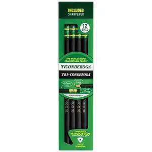 Tri-Conderoga Wood-Cased Pencils with Sharpener, #2HB Soft Tri-Conderoga Wood-Cased Pencils with Sharpener, #2HB Soft