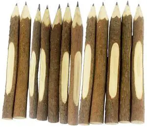 12 Pcs Natural Wooden Pencils Wood Tree Branch 12 Pcs Natural Wooden Pencils Wood Tree Branch