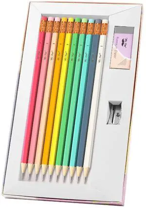 Pencils #2 HB, 10 Pack, Black Lead, Vibrant Wooden Barrels Pencils #2 HB, 10 Pack, Black Lead, Vibrant Wooden Barrels