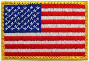 American Flag Embroidered Patch Gold Border USA United States of America Military Uniform Emblem American Flag Embroidered Patch Gold Border USA United States of America Military Uniform Emblem